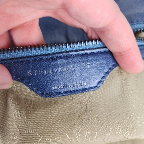 Stella McCartney Shoulder Bag Womens Blue Falabella Metallic Shaggy Deer Chain - Picture 10 of 12